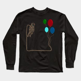 Astronaut Balloon space walk Long Sleeve T-Shirt